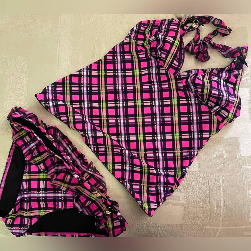 Gossip Girl 2 piece Plaid Swim Suit